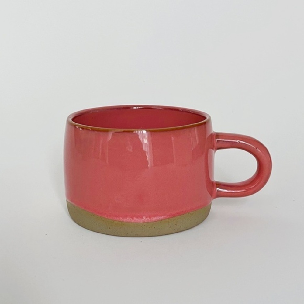 Pink Stoneware Mug with Natural Speckled Base | Rustic Ceramic Coffee Cup - Picture 3 of 7